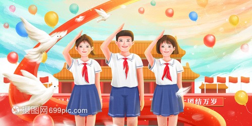 天安門前敬禮的少先隊(duì)員 愛國(guó)主義教育的生動(dòng)實(shí)踐